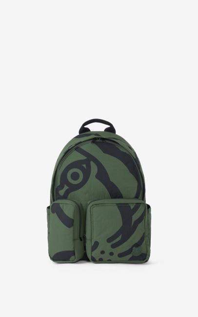 Kenzo Men K-tiger Backpack Dark Khaki
